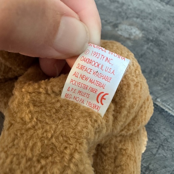 RARE Curly Beanie Baby Errors $50! Black Eyes, Brown Nose Ltd Ed, 1996/93 Tags - Picture 8 of 9